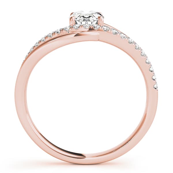 Oval 7x5 Gemstone Ring (0.17 ct. tw.), Side view in rose gold