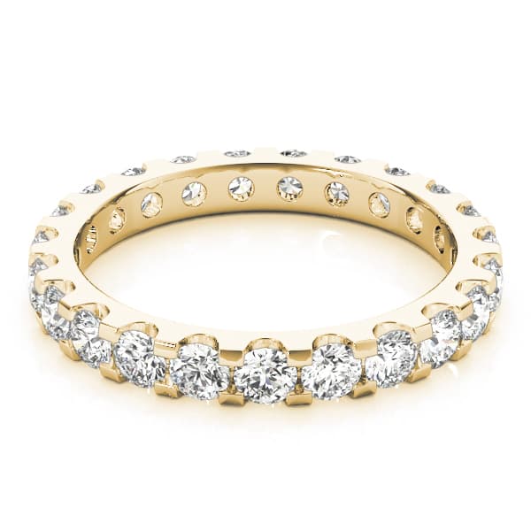 Shared-Prong Eternity Band (1.4 ct. tw.), Angle view in yellow gold