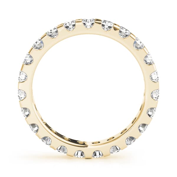 Shared-Prong Eternity Band (1.4 ct. tw.), Side view in yellow gold