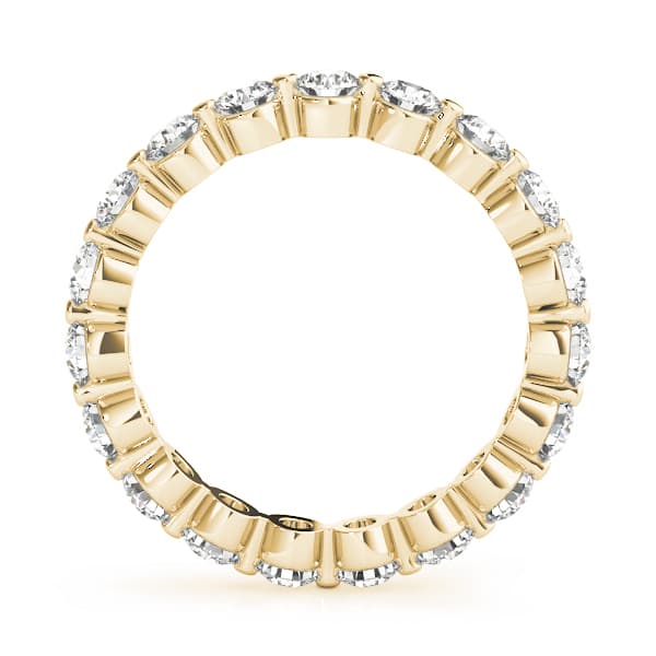 Single Shared-Prong Eternity Band (2.1 ct. tw.), Side view in yellow gold