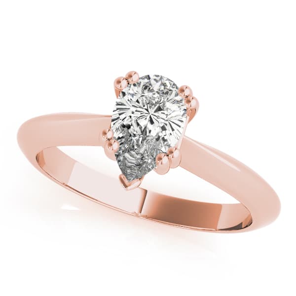 Double Prong Ps Engagement Ring, style 84957, Front view in rose gold