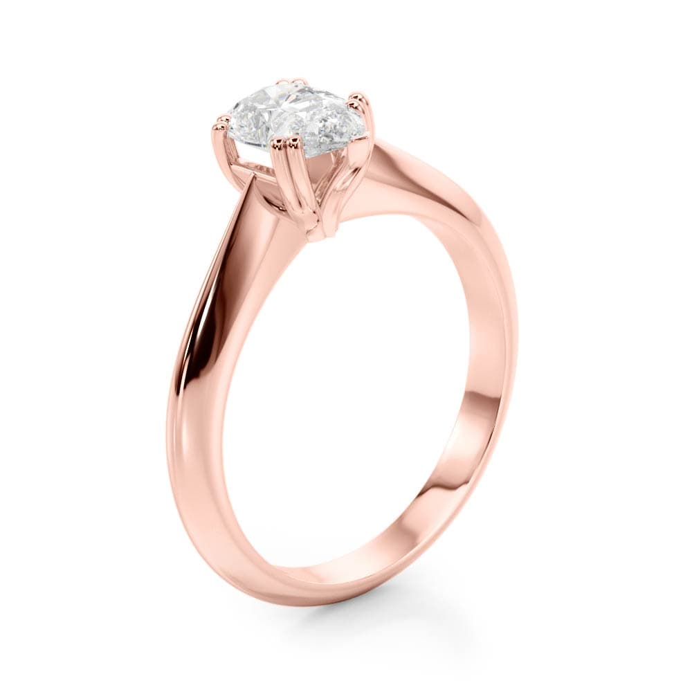 Double Prong Ps Engagement Ring, style 84957, Angle view in rose gold