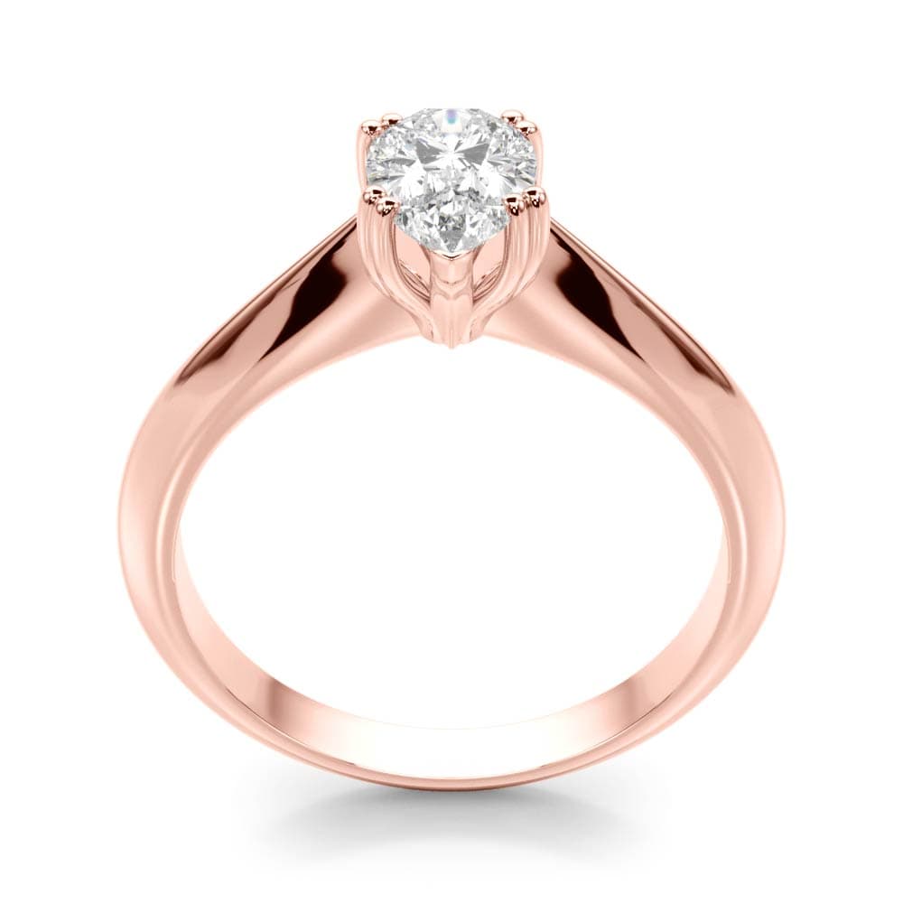 Double Prong Ps Engagement Ring, style 84957, Top view in rose gold