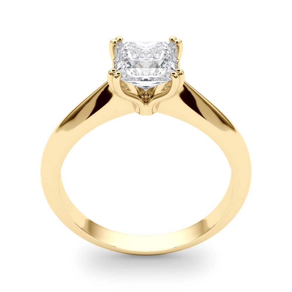 Double Prong Princess-Cut Engagement Ring, style 84958, Top view in yellow gold