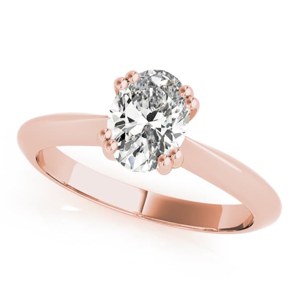 Double Prong Ov Engagement Ring, style 84959, Front view in rose gold