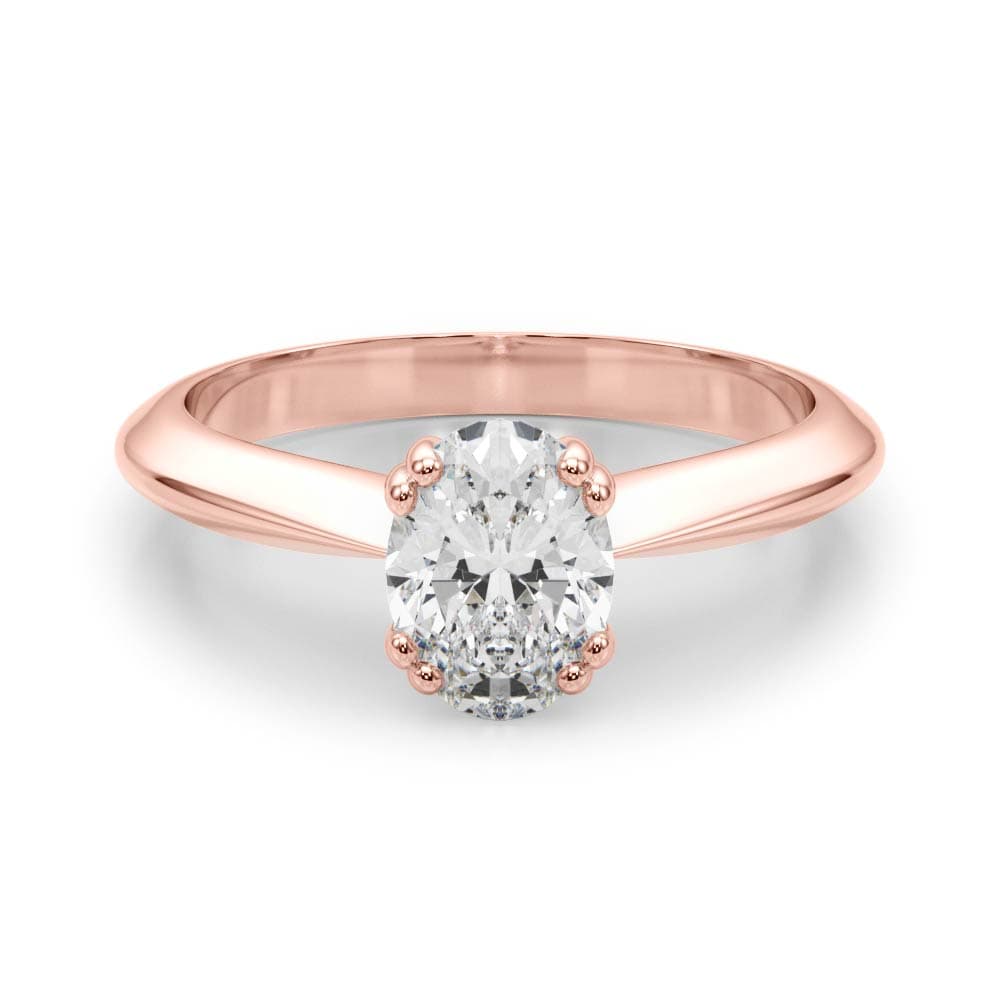 Double Prong Ov Engagement Ring, style 84959, On hand view in rose gold