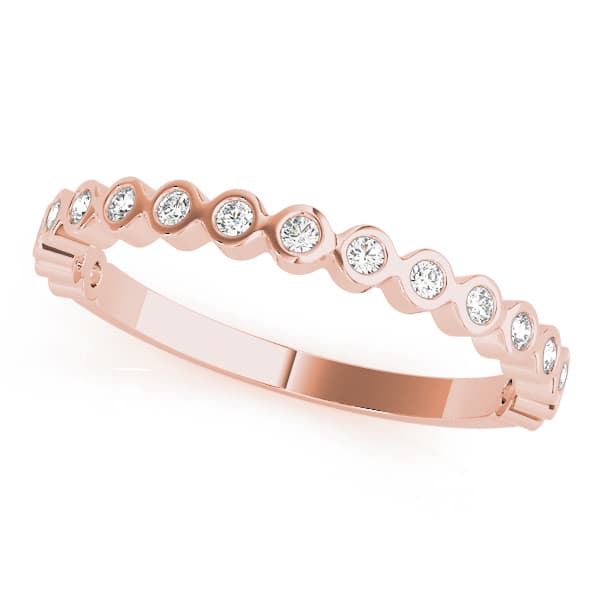 Stackable Bezel Set Band (1/8 ct. tw.), Front view in rose gold