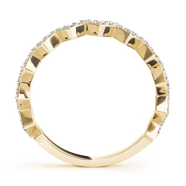 Stackable Prong Set Zigzag Band (1/3 ct. tw.), Side view in yellow gold