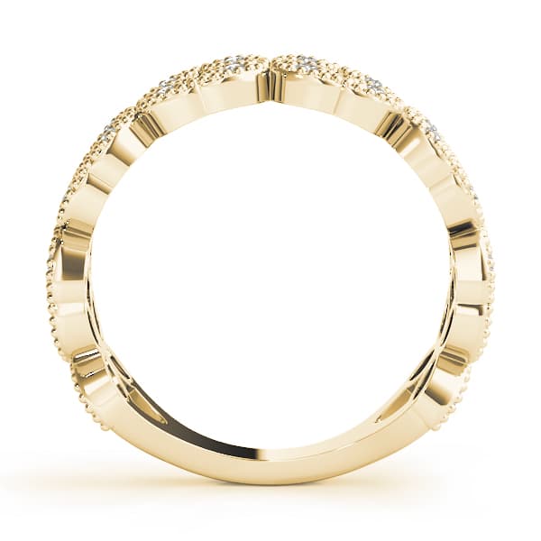 Vintage Milgrain Stackable Ring (1/8 ct. tw.), Side view in yellow gold