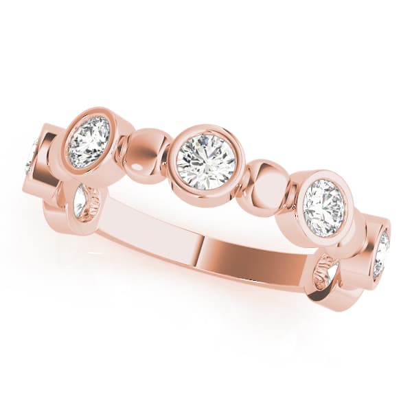 Bezel Set Stackable Ring (0.56 ct. tw.), Front view in rose gold