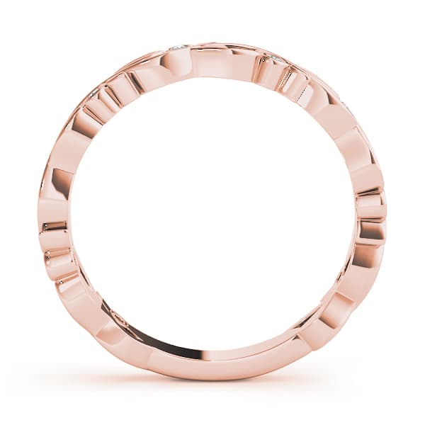 Nature Inspired Stackable Ring (0.04 ct. tw.), Side view in rose gold
