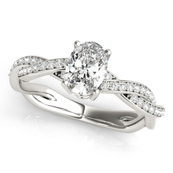 Double Row Twisted Shank Engagement Ring — style 85000 in 10k White Gold