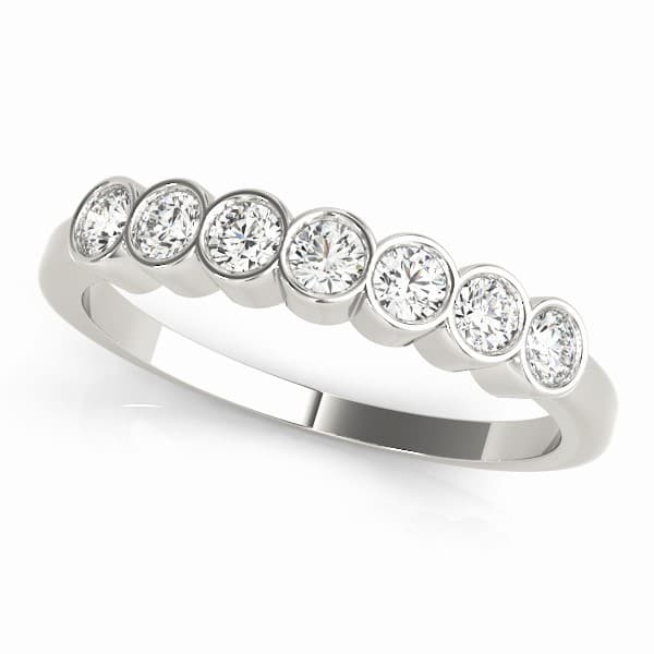 Bezel Set Stackable Wedding Band — .09 CT — View 1
