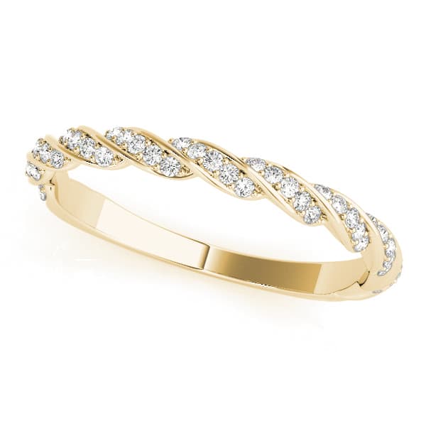 Twisting Band (1/4 ct. tw.), Front view in yellow gold