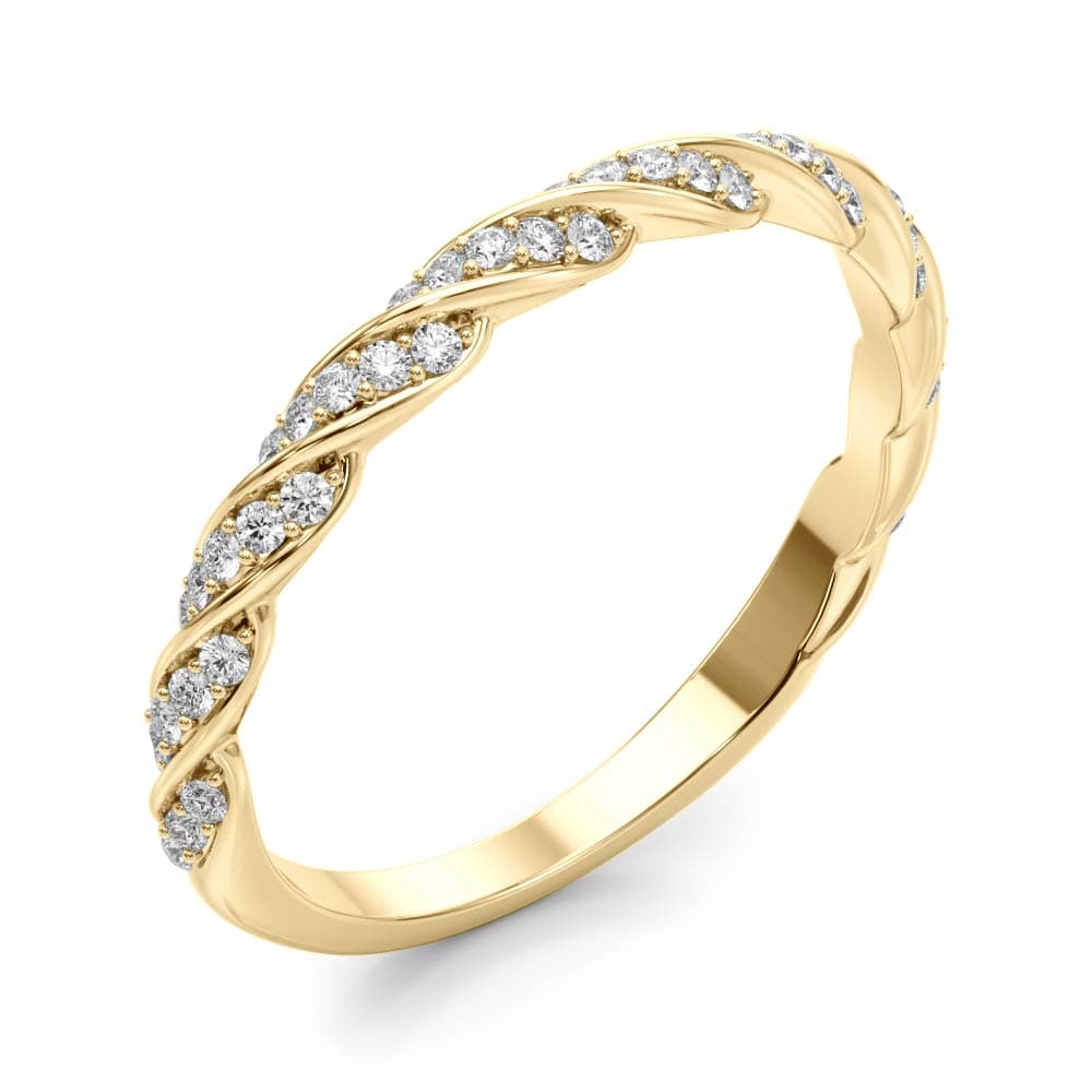 Twisting Band (1/4 ct. tw.), Angle view in yellow gold