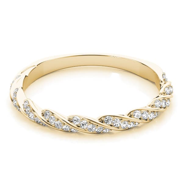 Twisting Band (1/4 ct. tw.), On hand view in yellow gold