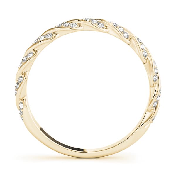 Twisting Band (1/4 ct. tw.), Side view in yellow gold