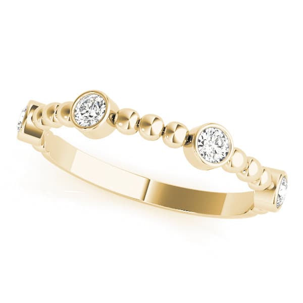 Round Bezel Set Stackable Band (1/4 ct. tw.), Front view in yellow gold