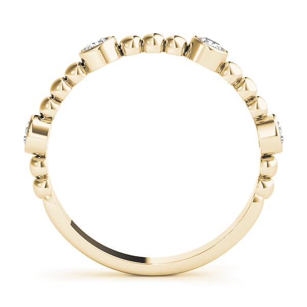Round Bezel Set Stackable Band (1/4 ct. tw.), Side view in yellow gold