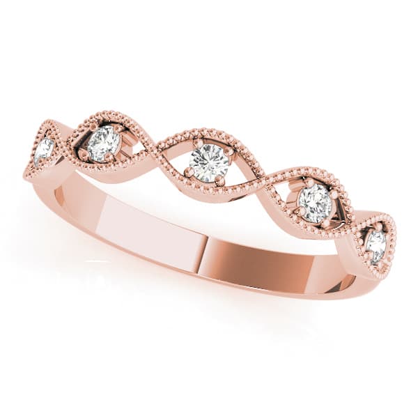 Marquise Stackable Fashion Rings (0.15 ct. tw.), Front view in rose gold