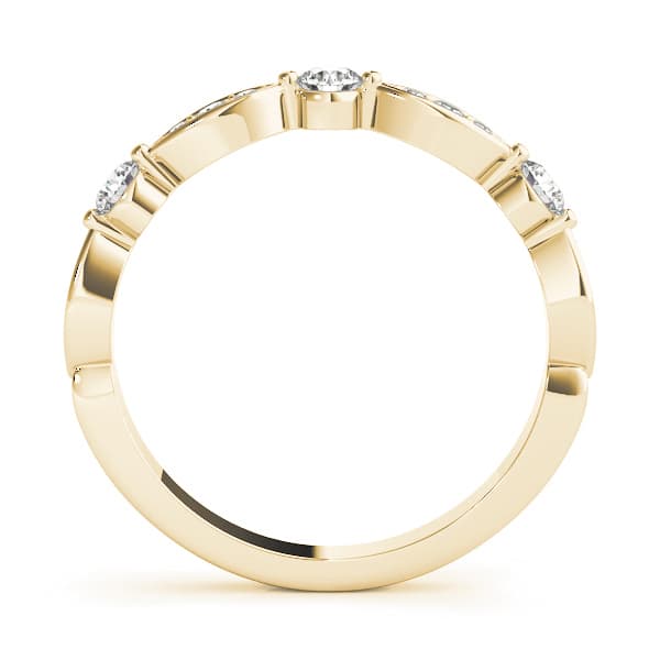 Round & Marquise Shaped Stackable Band (1/4 ct. tw.), Side view in yellow gold
