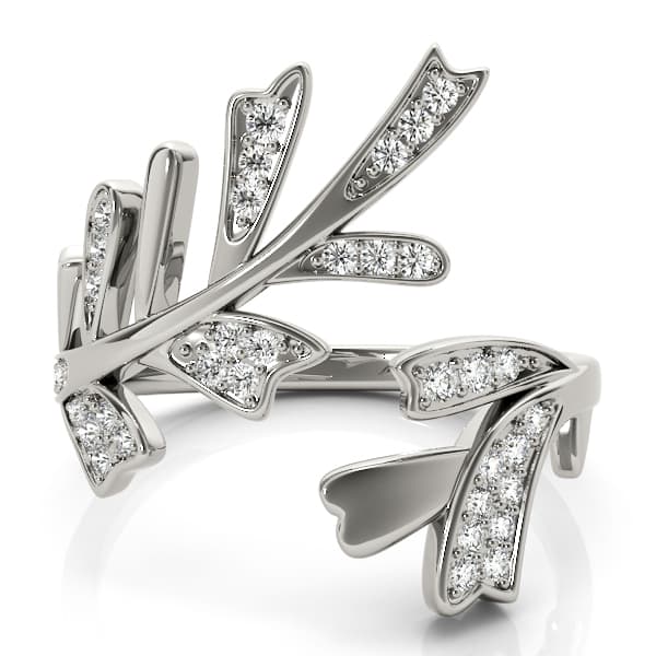 Nature Inspired Bypass Fashion Ring (0.2 ct. tw.), On hand view in white gold or platinum