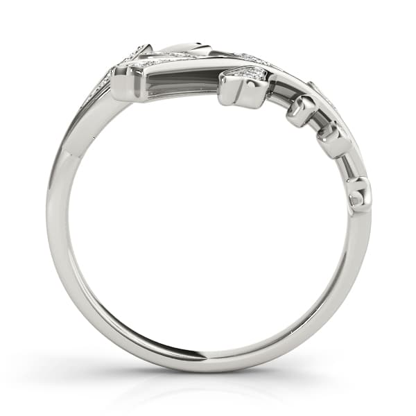 Nature Inspired Bypass Fashion Ring (0.2 ct. tw.), Side view in white gold or platinum