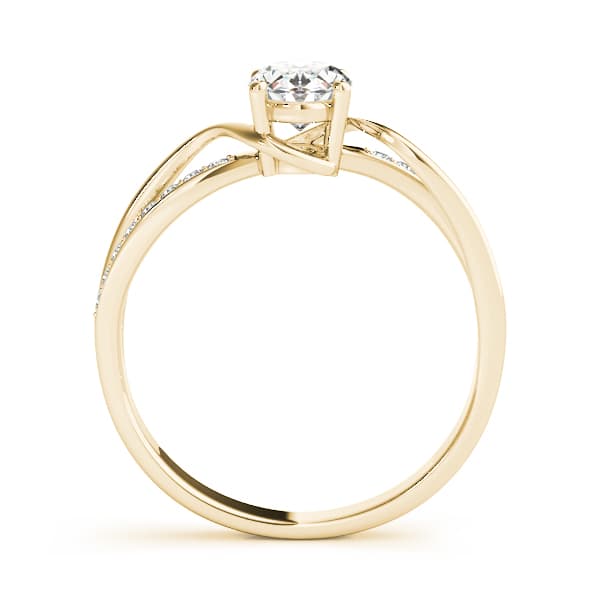 Single Row Bypass Split Shank Engagement Ring, style 85068, Side view in yellow gold