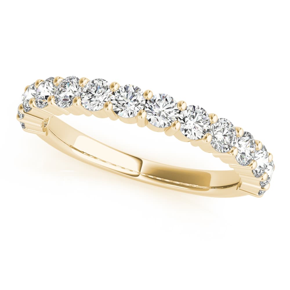 Single Row Prong Set Wedding Ring (0.48 ct. tw.), Front view in yellow gold