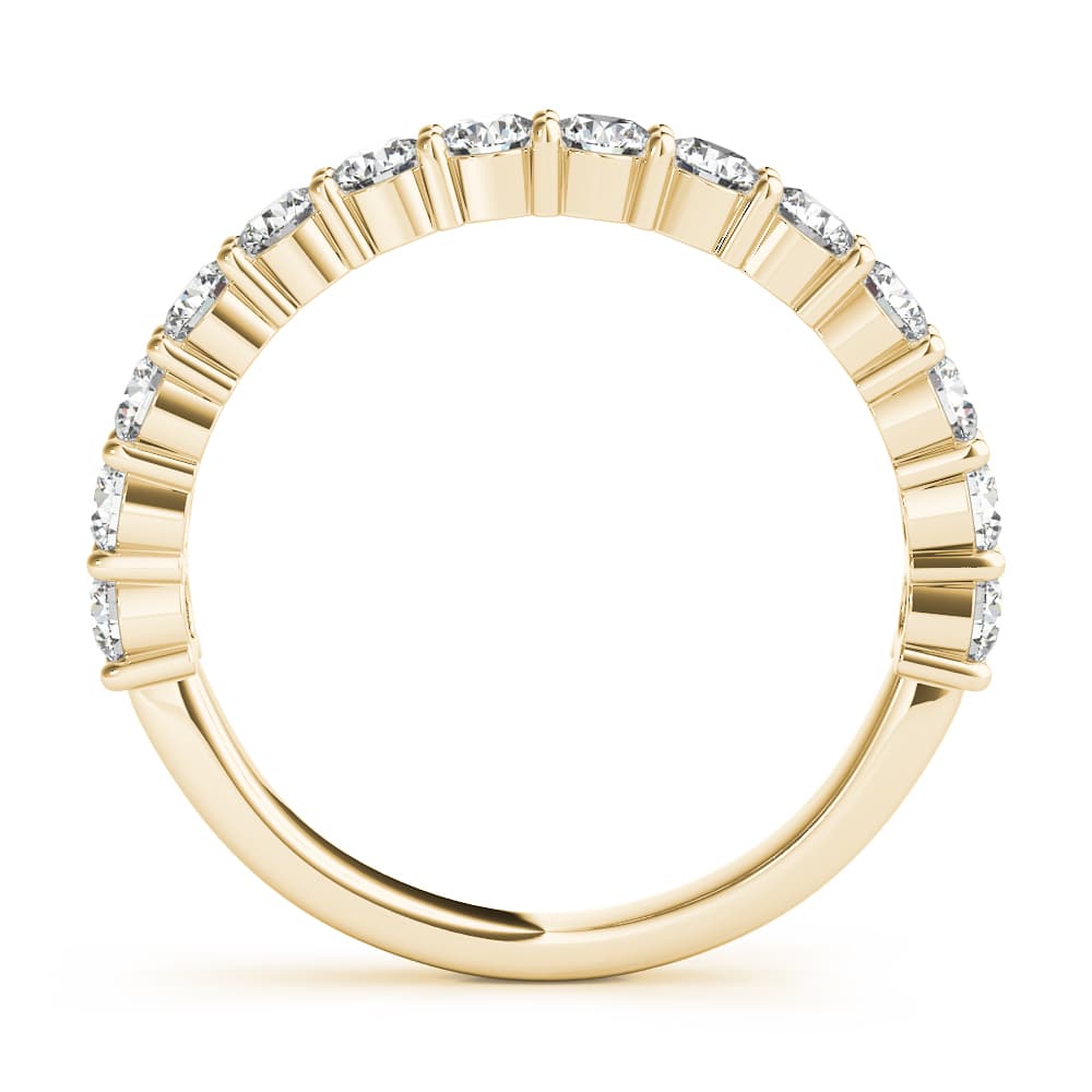 Single Row Prong Set Wedding Ring (0.48 ct. tw.), Side view in yellow gold