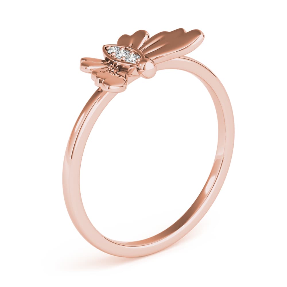 Butterfly Fashion Ring (0.03 ct. tw.), Angle view in rose gold