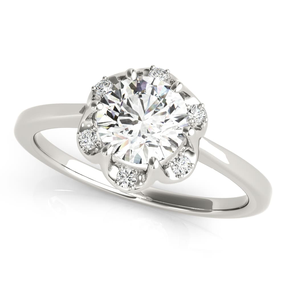 ENGAGEMENT RINGS ROUND CENTER — style 85119 in 10k White Gold