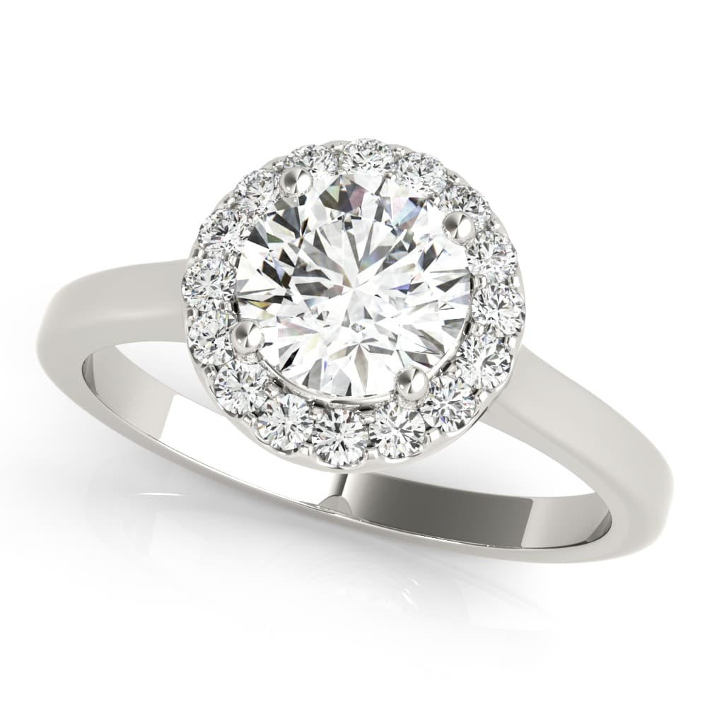 ENGAGEMENT RINGS ROUND HALO — style 85127 in 10k White Gold