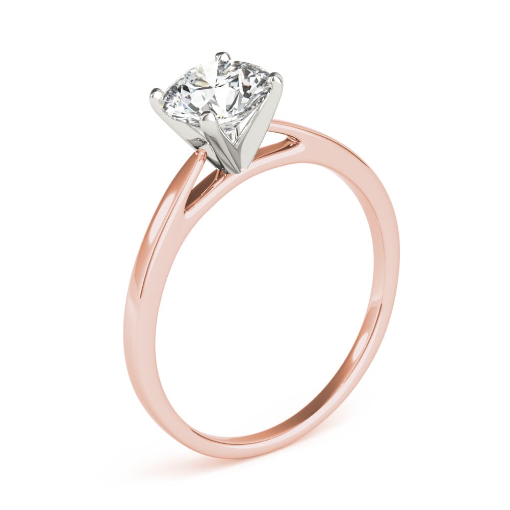 Cathedral Engagement Ring, style 85147, Angle view in rose gold