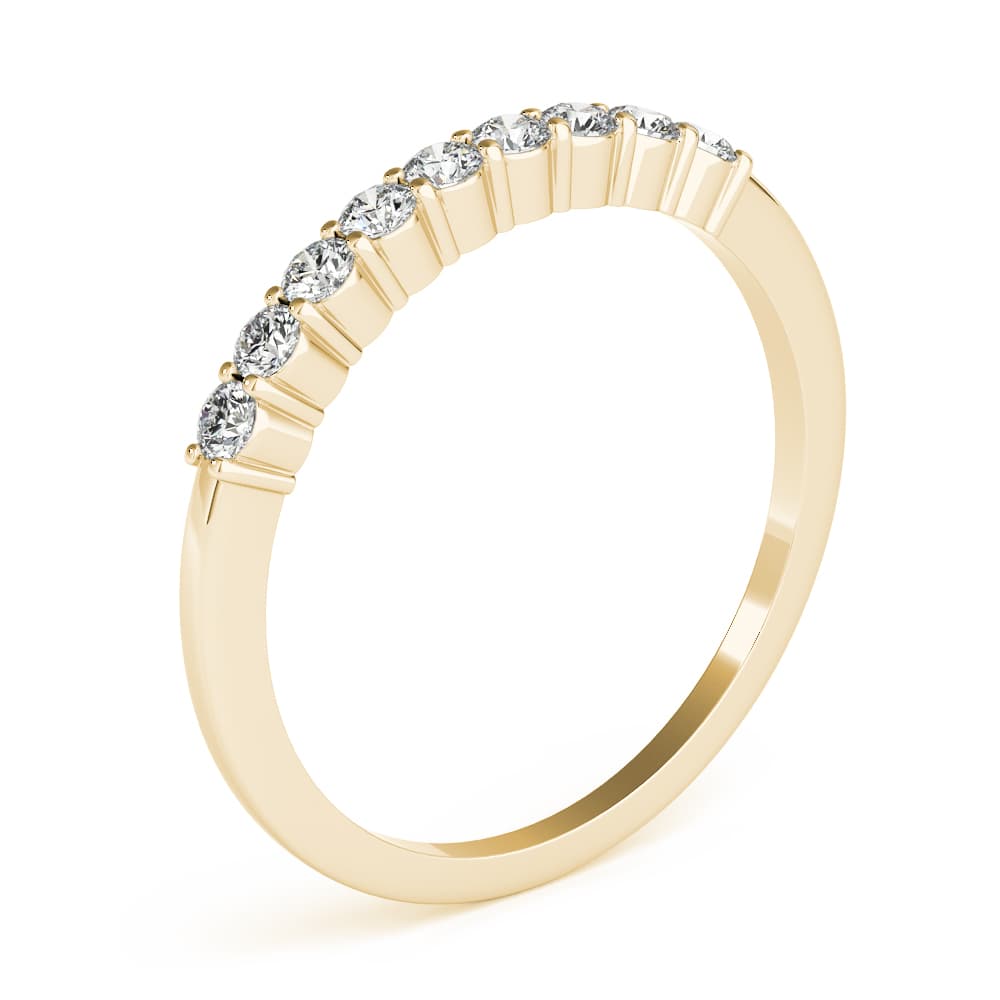 Shared Prong Wedding Bands (0.27 ct. tw.), Angle view in yellow gold