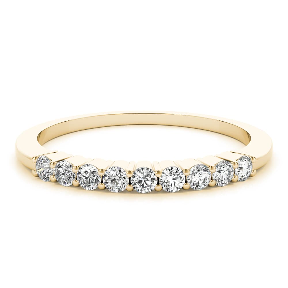 Shared Prong Wedding Bands (0.27 ct. tw.), On hand view in yellow gold