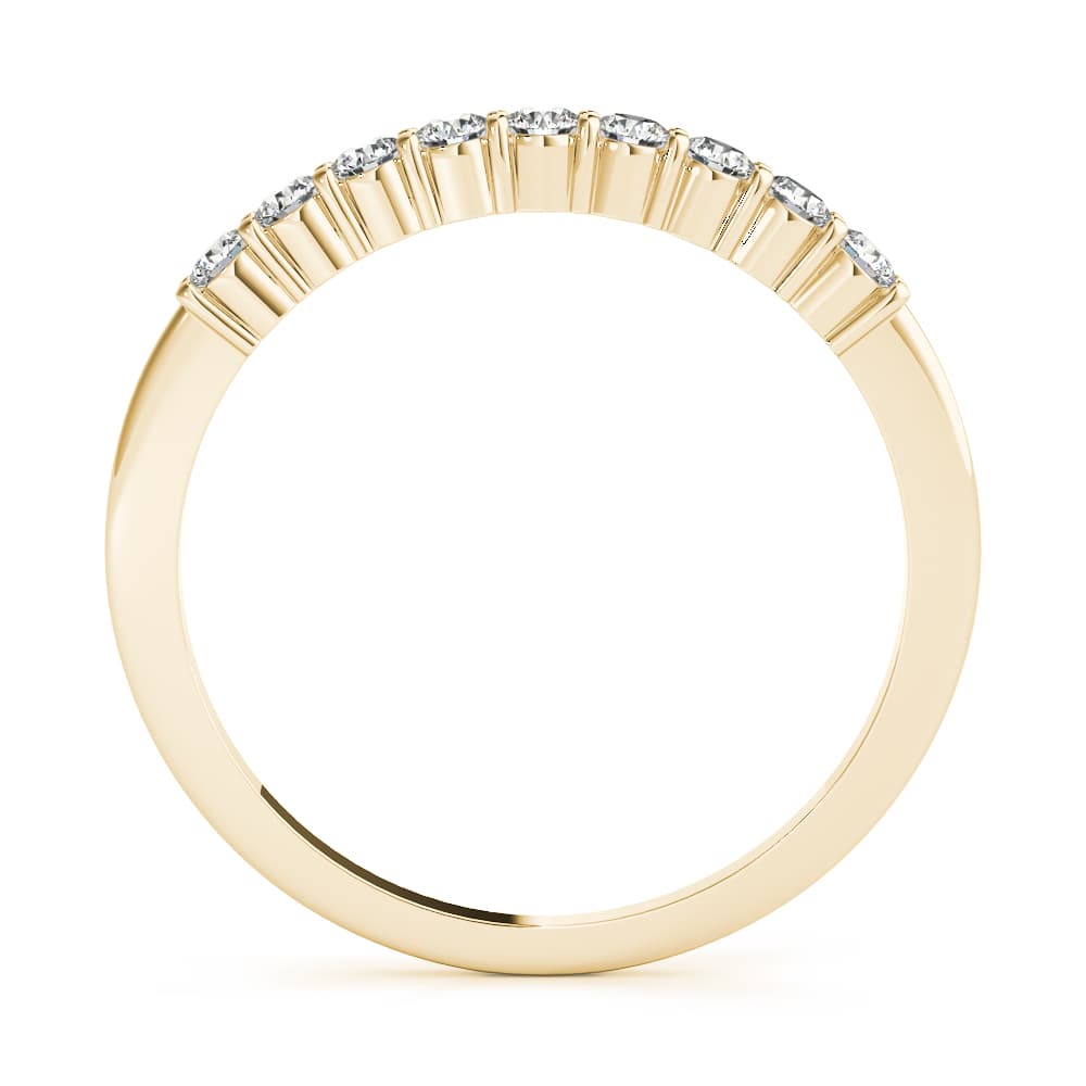 Shared Prong Wedding Bands (0.27 ct. tw.), Side view in yellow gold