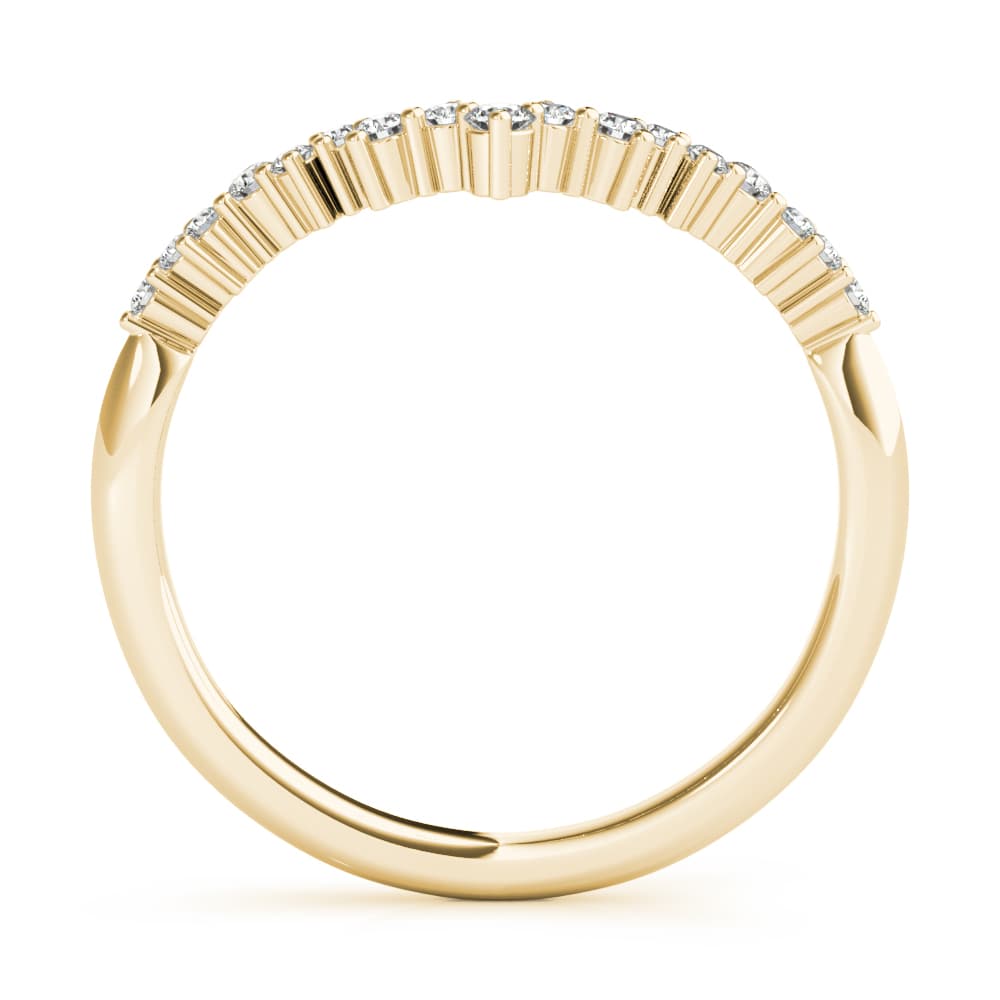 Chevron Cluster Wedding Band (0.18 ct. tw.), Side view in yellow gold