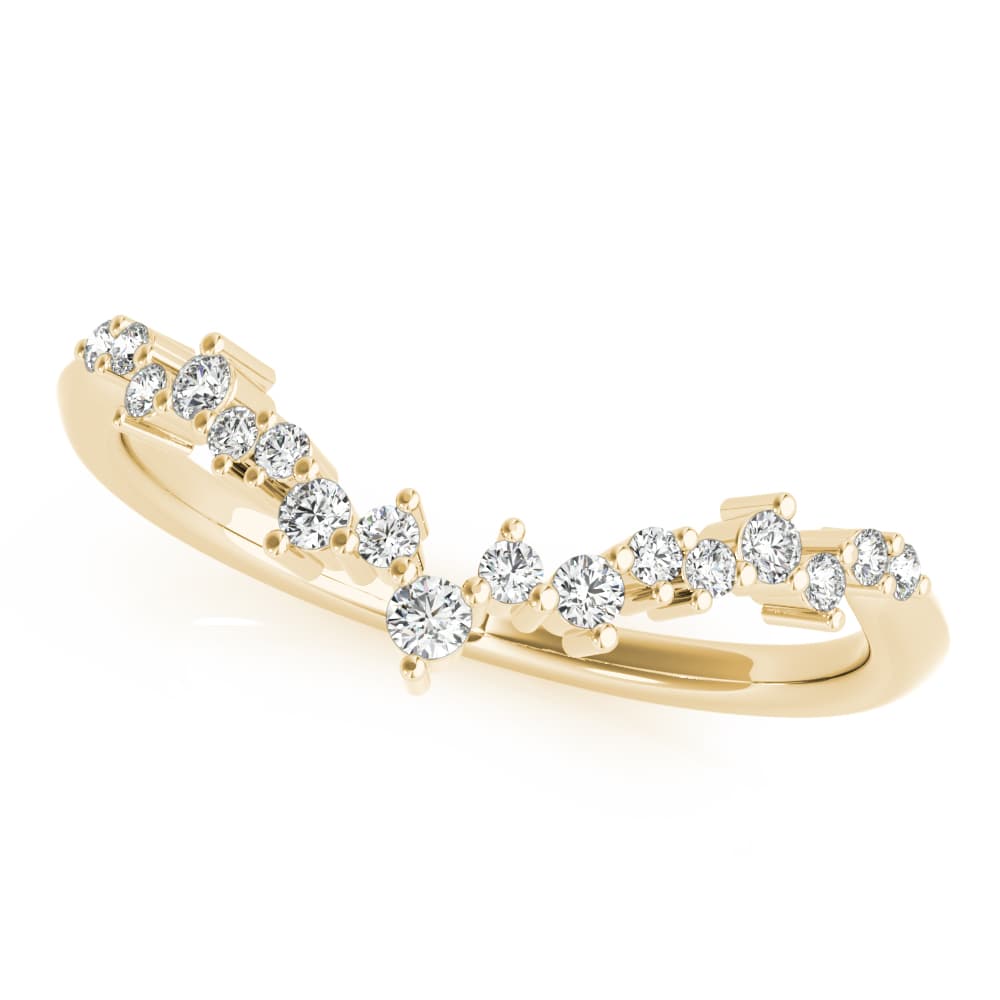 Chevron Cluster Wedding Band (0.18 ct. tw.), Top view in yellow gold