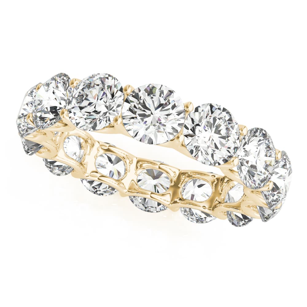 U-Prong Eternity Wedding Band (5.2 ct. tw.), Front view in yellow gold