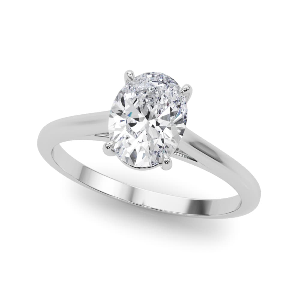 Solitaire Oval Engagement Ring — style 85193 in 10k White Gold