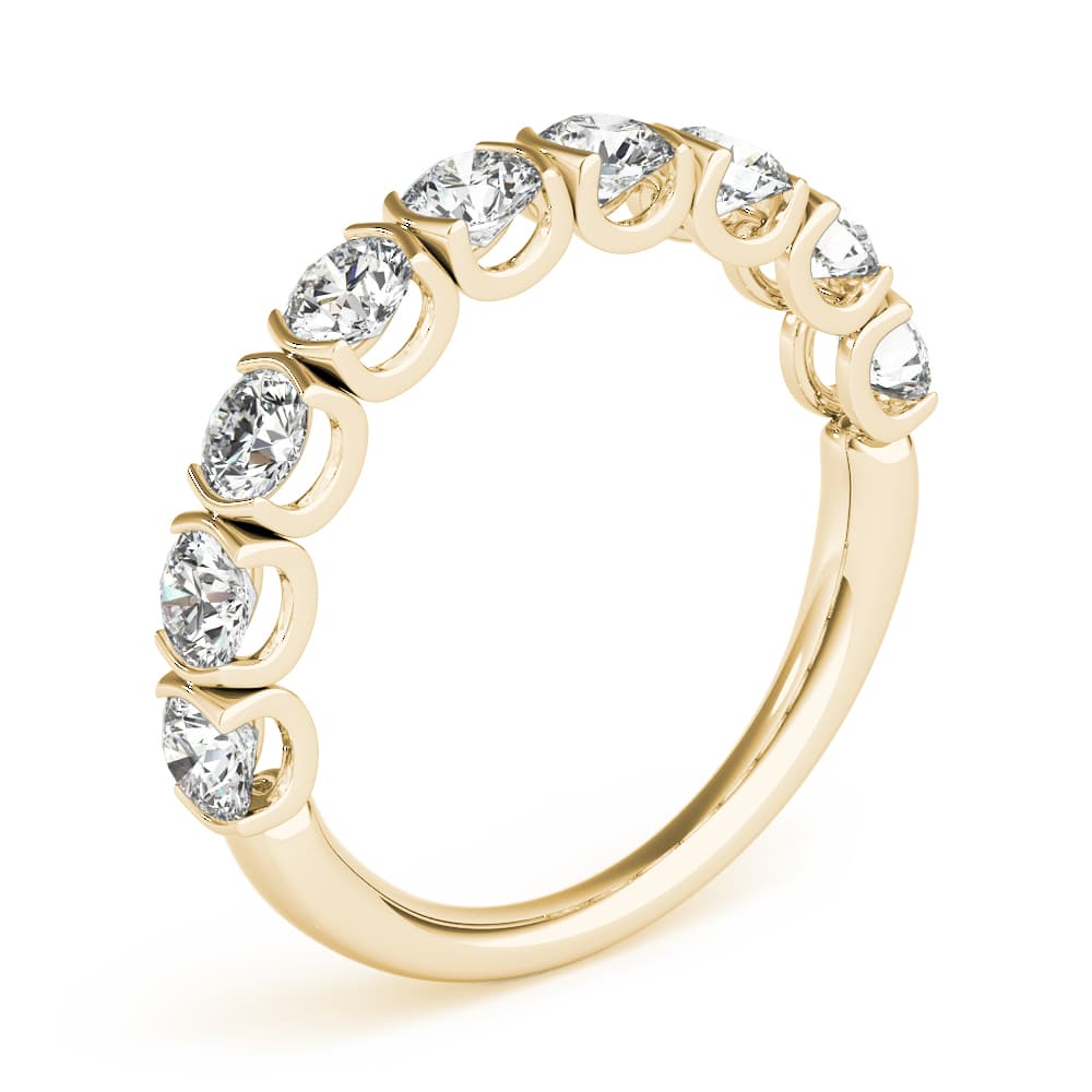 Bar Set U-Prong Wedding Bands (2.07 ct. tw.), Angle view in yellow gold