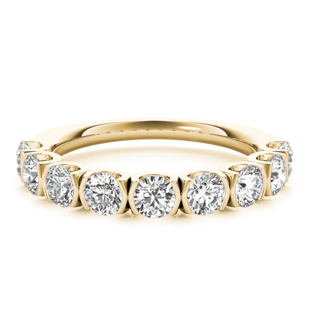 Bar Set U-Prong Wedding Bands (2.07 ct. tw.), On hand view in yellow gold