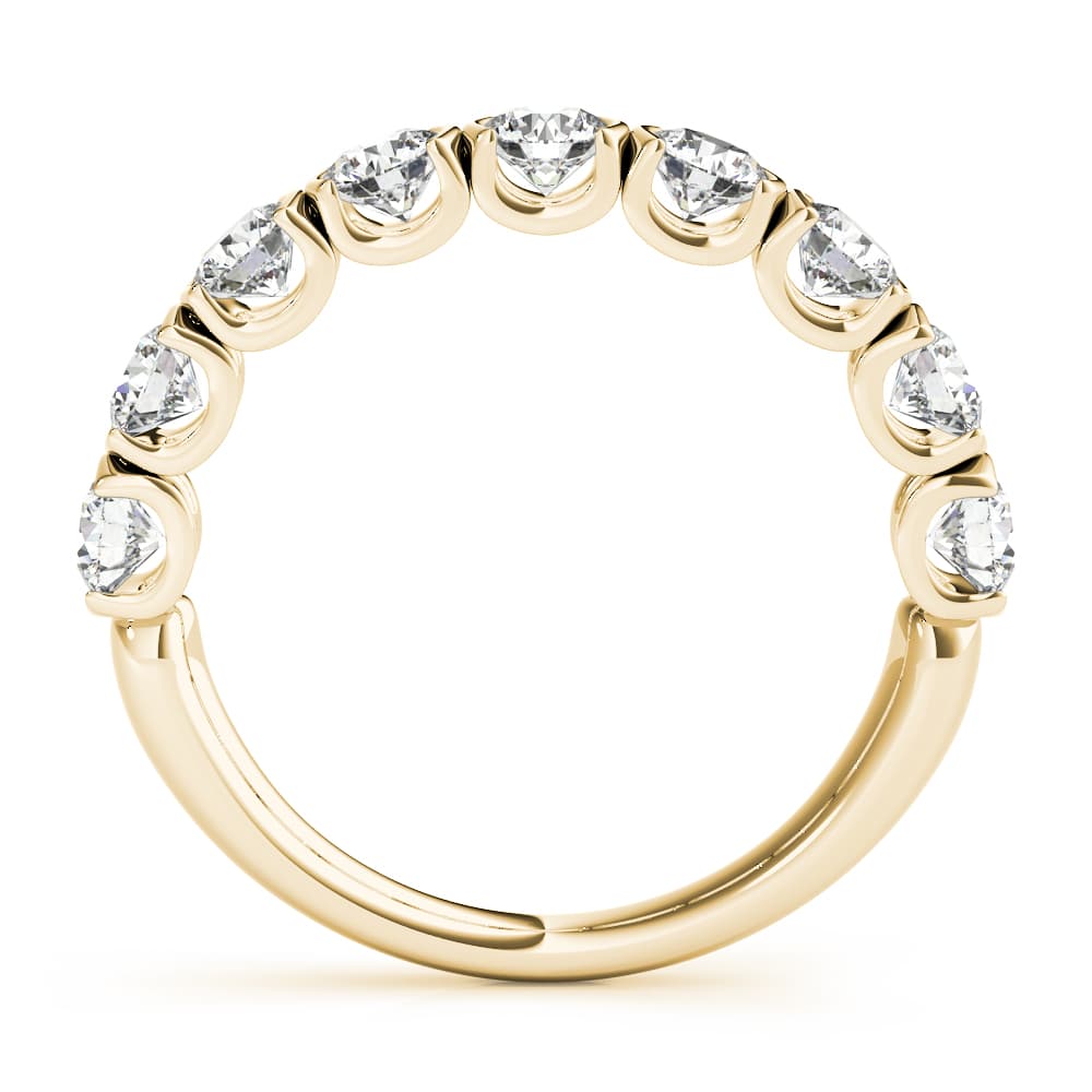 Bar Set U-Prong Wedding Bands (2.07 ct. tw.), Side view in yellow gold