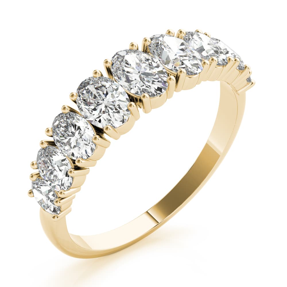 9 Stone Band Ovals (1.7 ct. tw.), Angle view in yellow gold