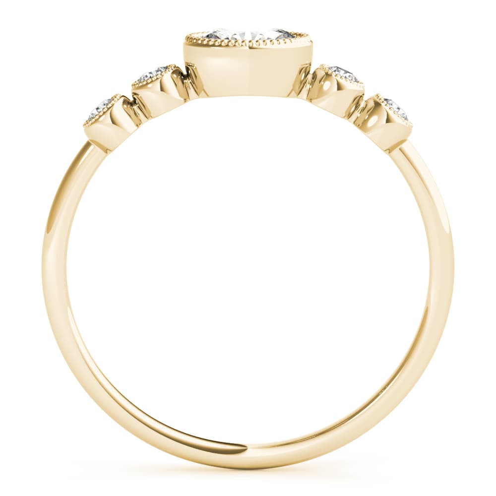 5-Stone Milgrain Oval Fashion Ring (0.07 ct. tw.), Side view in yellow gold