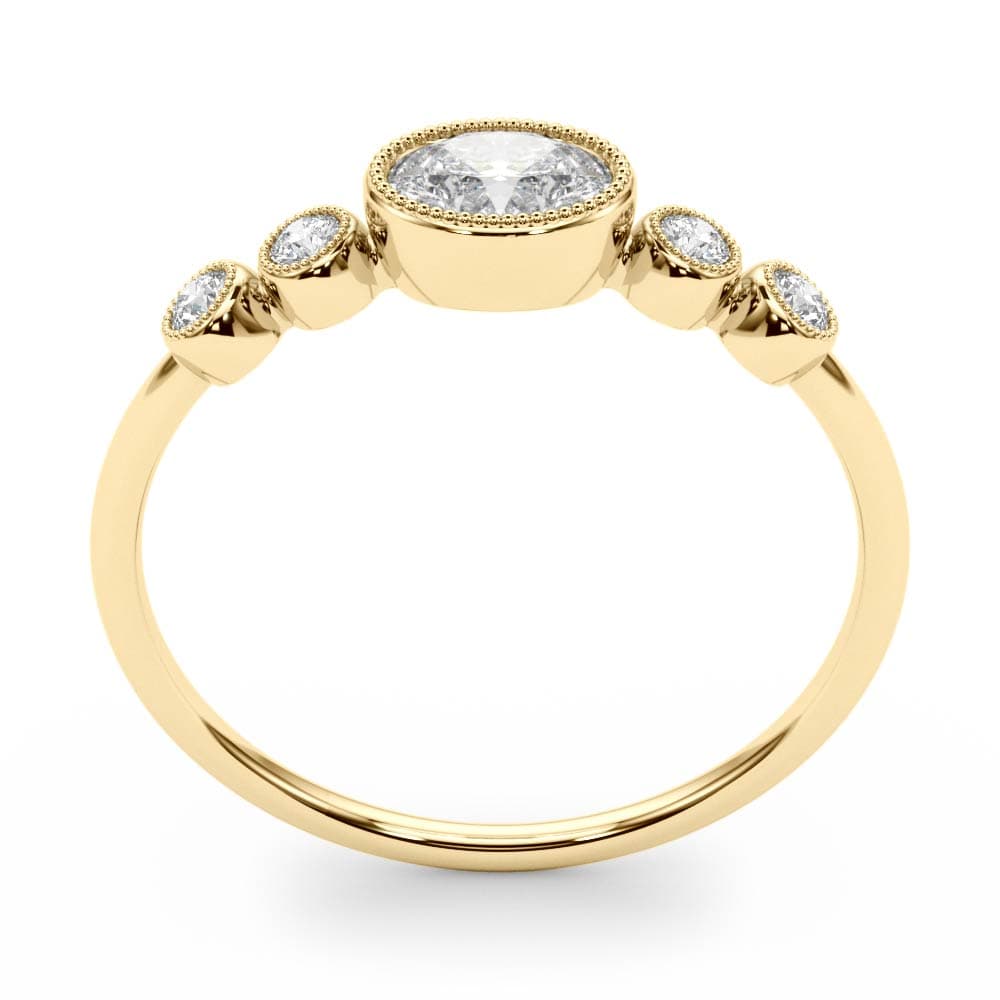5-Stone Milgrain Oval Fashion Ring (0.07 ct. tw.), Top view in yellow gold