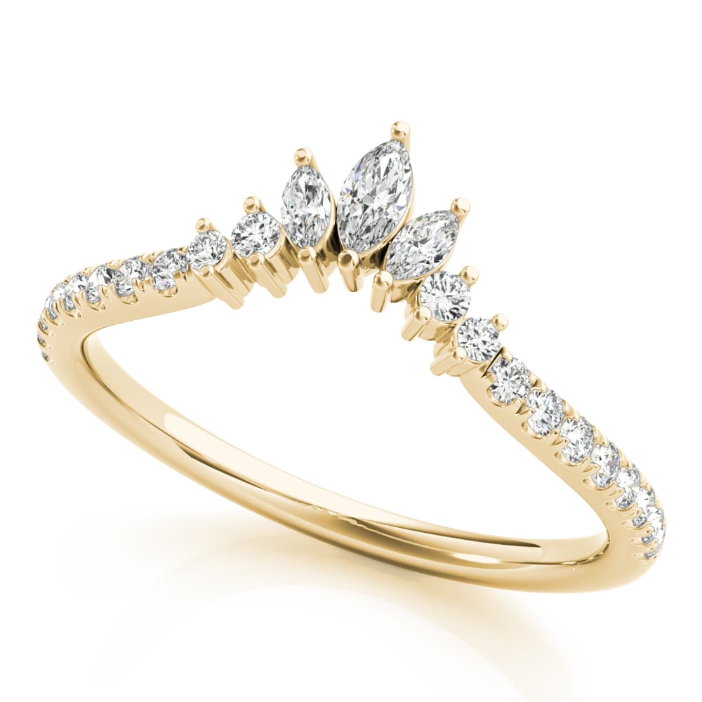 Round & Marquise Diamond Fashion Ring (0.27 ct. tw.), Front view in yellow gold