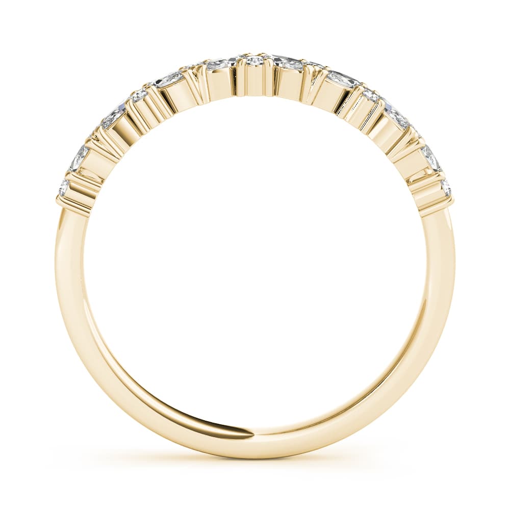 Alternating Round & Marquise Diamond Band (1/3 ct. tw.), Side view in yellow gold