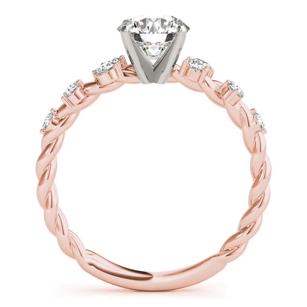 Scattered Style Engagement Ring, style 85261, Side view in rose gold
